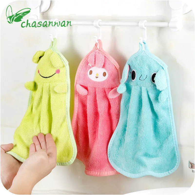 

1pcs Cartoon Kitchen Gadgets Coral Velvet Soft Hand Towel Absorbent Cloth Dishcloths Hanging Lint-Free Cloth Kitchen Accessories
