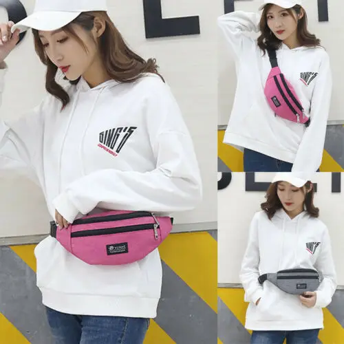 

2019 Men Women Waist Fanny Pack Sport Travel Belt Zipper Waist Bag Crossbody Bag