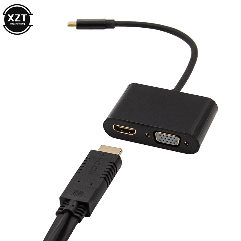 Тип/USB C к HDMI VGA адаптер 4K для samsung Galaxy S9/S8 huawei mate 20/P20 Pro USB C HDMI VGA конвертер мужчин и женщин