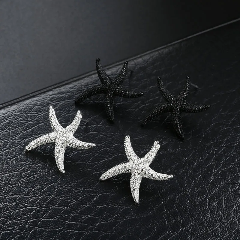 Серьги-подвески с кисточками, корейские новые ювелирные изделия для ушей, S925 иглы, Преувеличенные, морская звезда, для ногтей, женские, не вызывают аллергию