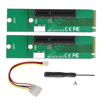 

2Pcs/Set M.2 NGFF SSD Male to PCI Express PCI-E 4X Female Converter Card Adapter m2 Riser Card with 4pin Power Supply Cable
