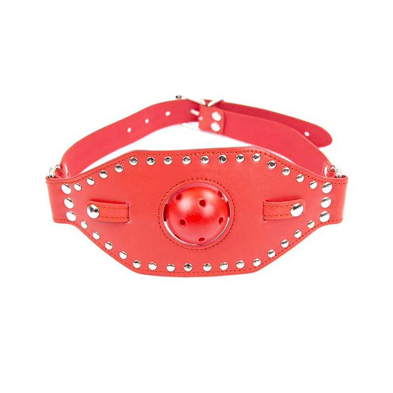 Adjustable 2 Color Fetish Bondage Sex Mask Harness Open Mouth Ball Plug Mouth Gag Adult Sex