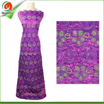 

2017 Queency Intorica Plain Raw Silk George African Fabric 5 yards per piece Wholesale for pretty dress Hot Sale GQ018