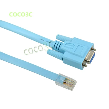 

1.5M RJ45 Male to RS232 Female 8P8C RJ-45 to Serial DB9 9Pin COM Port Adapter Cable For Cisco Huawei Router Switch Console Flat