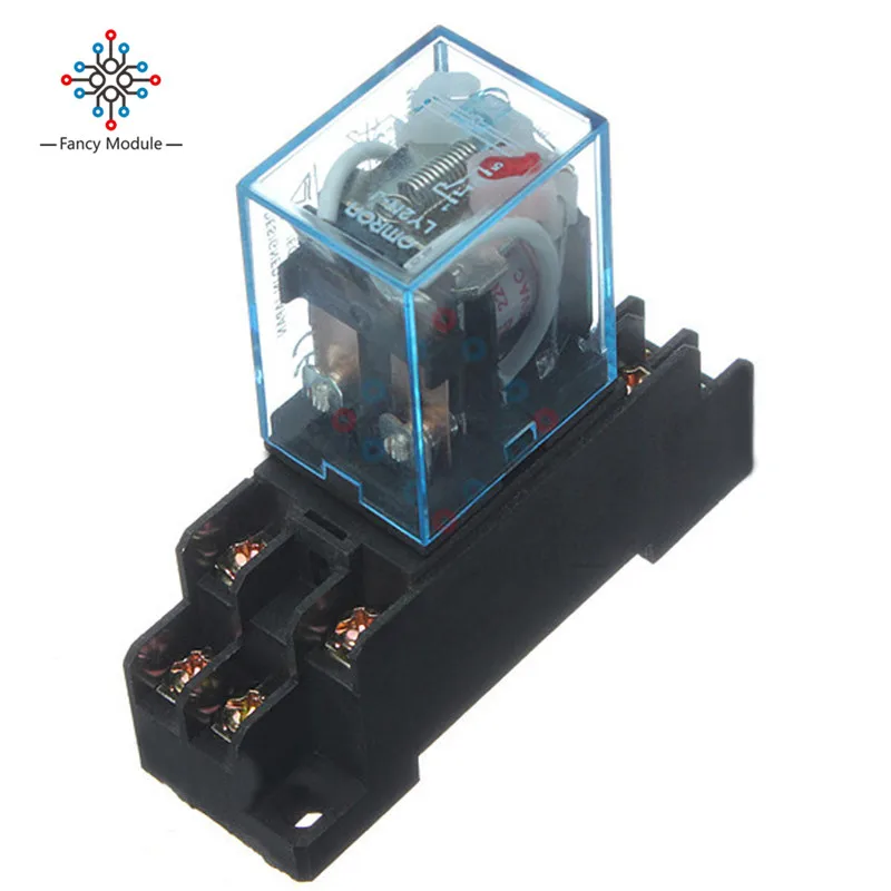 

Power Relay LY2NJ Socket Base 220V AC Coil Miniature Relay DPDT 8 Pins 10A 240VAC LY2 HH62P LY2 JQX-13F With PTF08A