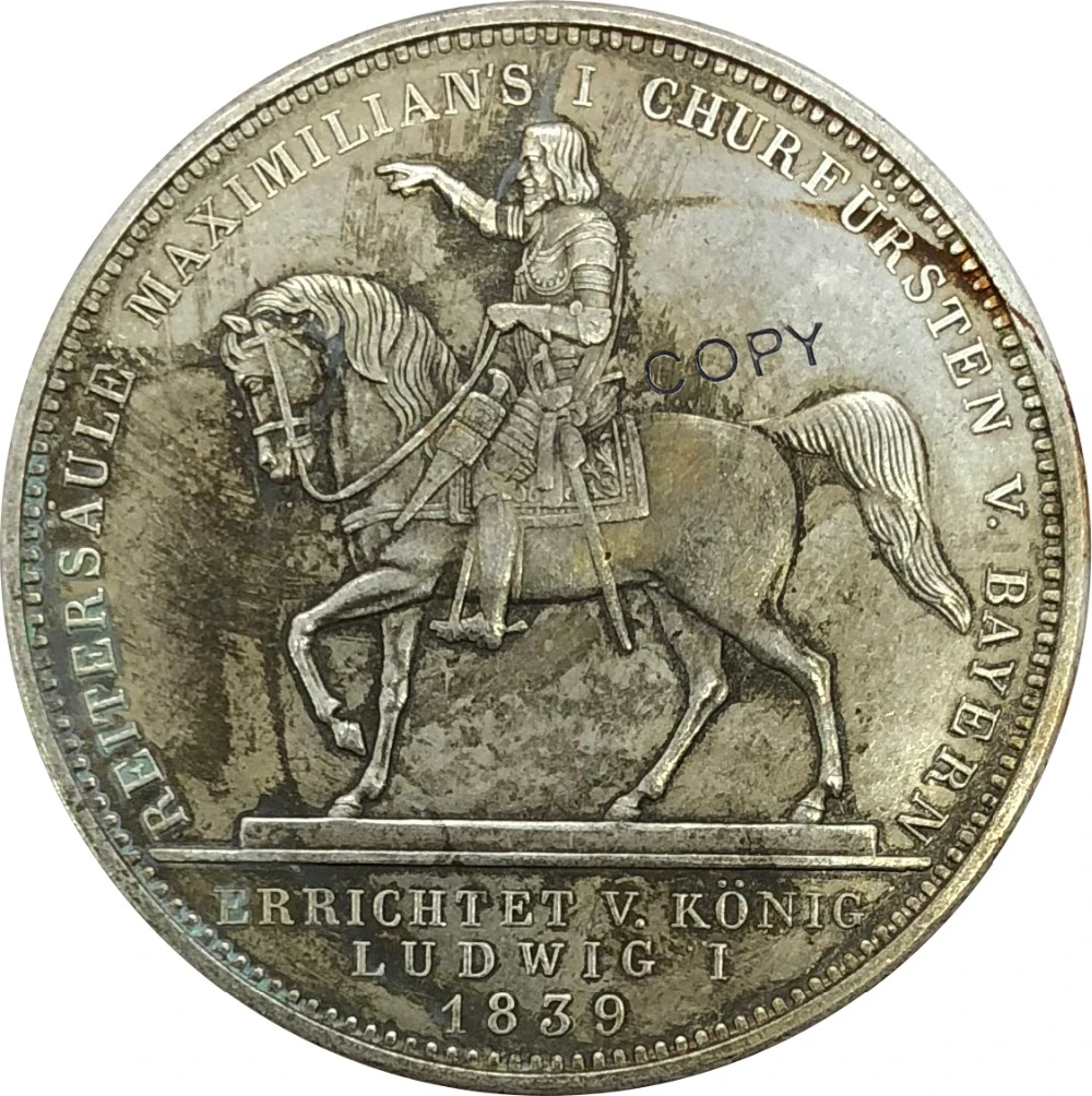 

1839 Germany 2 Thaler Cupronickel Plated Silver Copy Coin