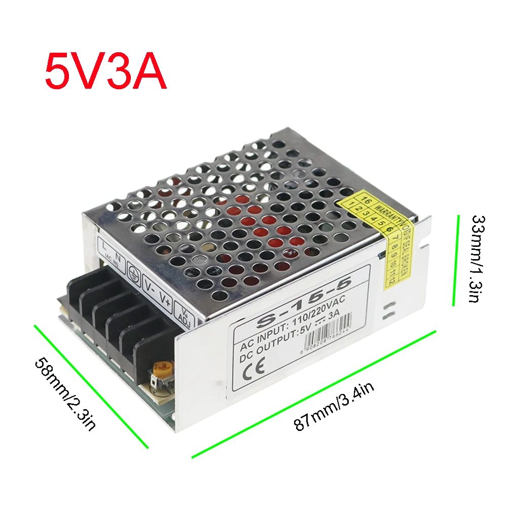 DC5V Мощность адаптер питания Трансформатор полный ток AC100-240V 2A 3A 5A 10A 20A 30A 40A 60A для 5V Светодиодные ленты WS2812B JL