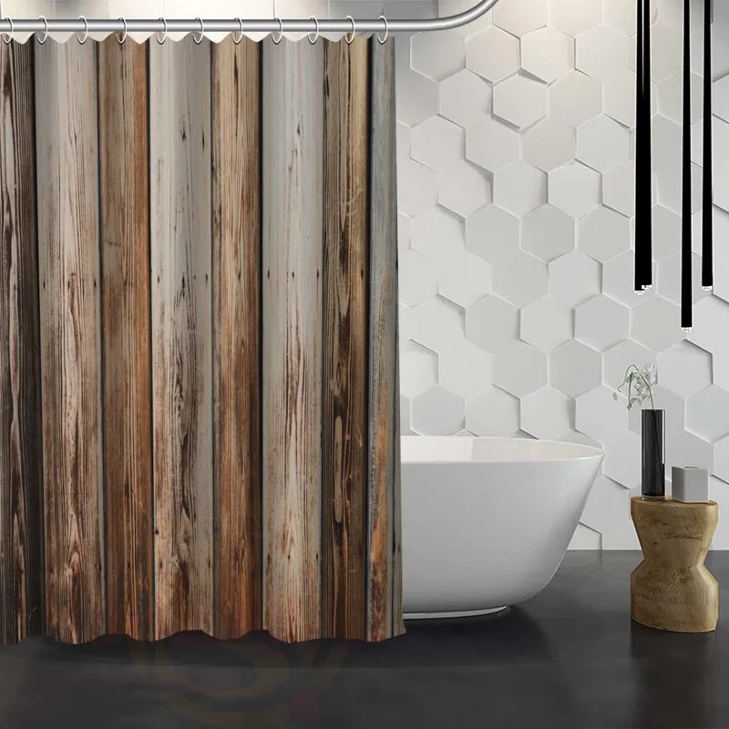 

2017 New arrival wood Shower Curtain Pattern Customized Shower Curtain Bathroom Fabric For Bathroom Decor Size Hsq32603c