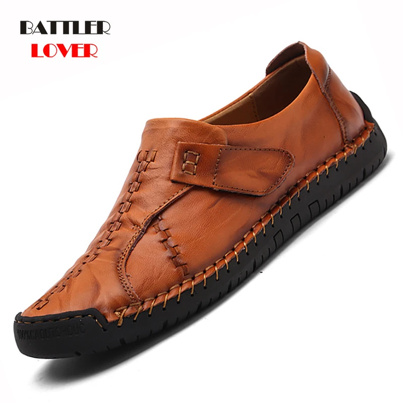 Luxury Casual Shoes Men Loafers Genuine Leather Flat Slipon High Quality Designer Shoes Men Moccasins Sneaker Footwear Male Shoe