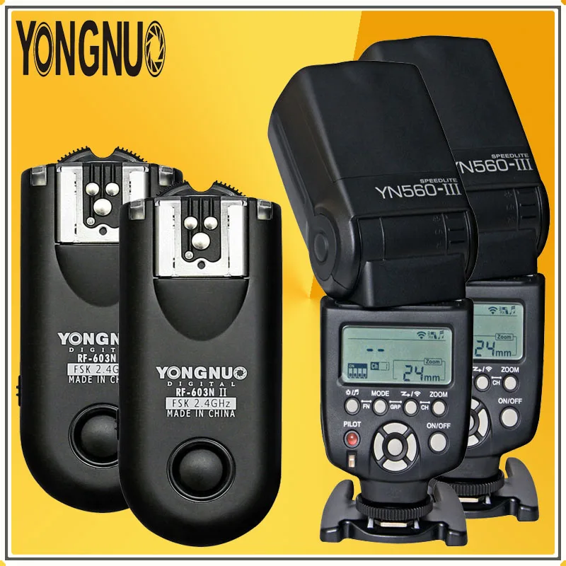 YONGNUO Pro 2* YN560 III YN560III Flash Speedlight Flashlight +2