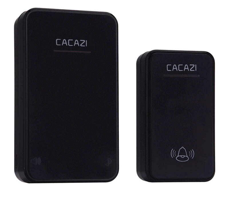 CACAZI белый/черный дальний беспроводной дверной звонок постоянного тока с батарейным питанием 300 м дистанционный дверной звонок 48 колец 6 объемный дверной Звонок
