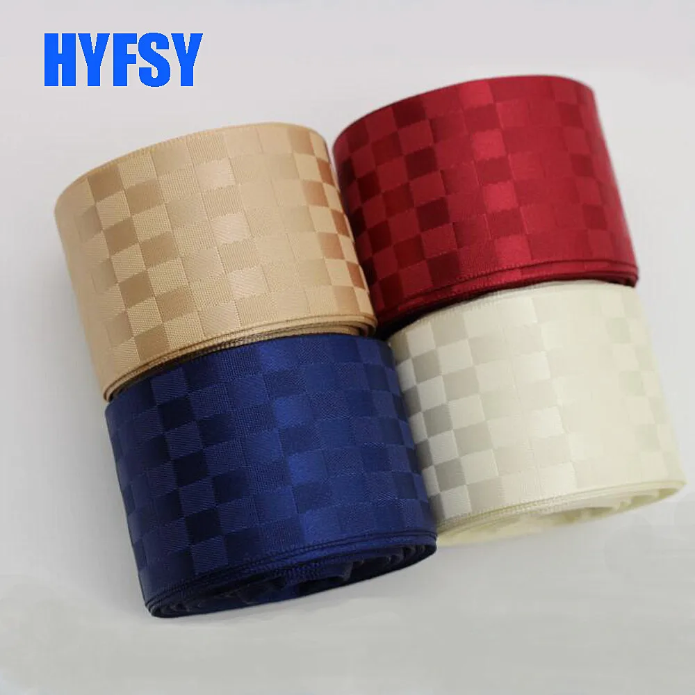 

hyfsy 25 38mm Cubic lattice Satin Ribbon 10 Yards DIY Handmade Bow Material Sewing Fabric Gift Wrap Double-sided Plaid