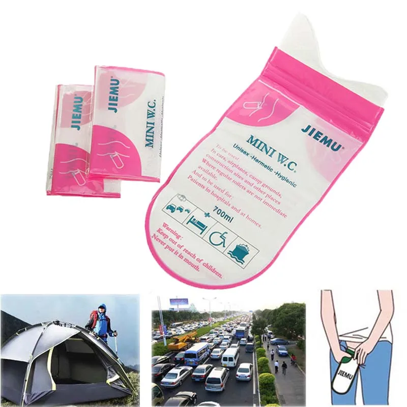 4pcs Jetable Unisexe Extérieur Camping Sports Toilette Urine Bag Pee Sac min TM 