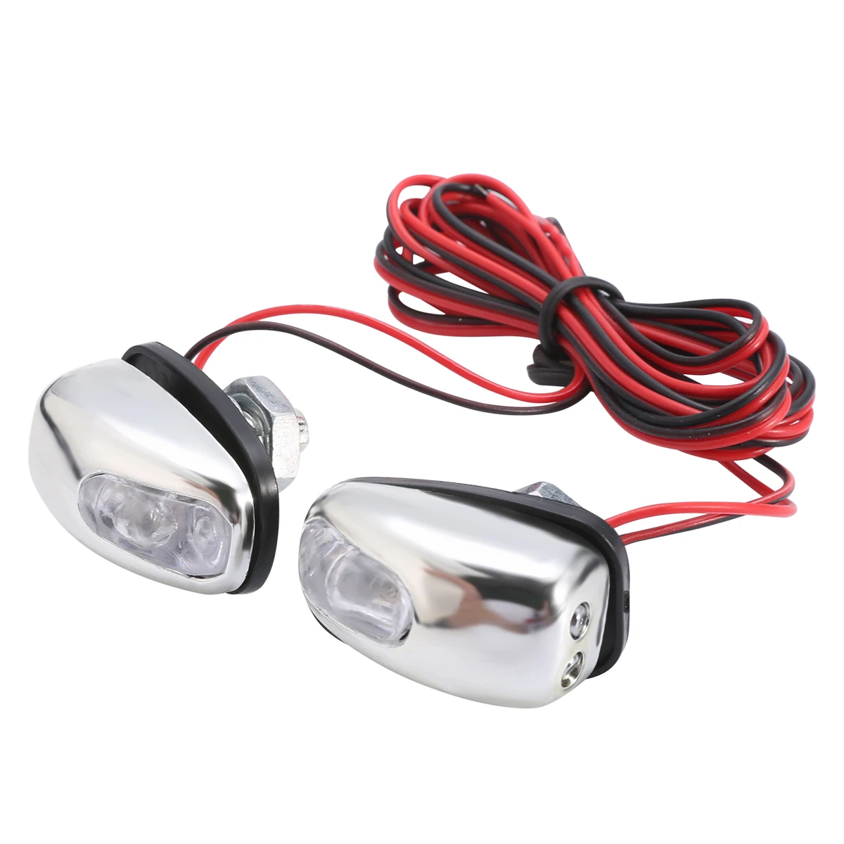 Car Decorative Lights 2pcs 12V White LED Car Windshield Spray Nozzle Wiper Washer Eyes Decoration Lights Mayitr