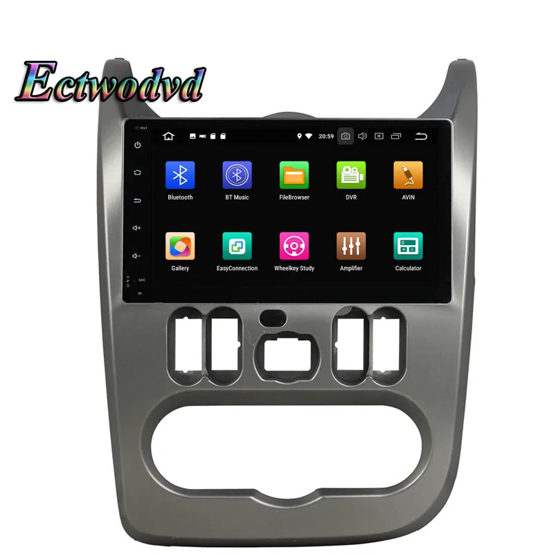 Excellent Ectwodvd Octa Core 4G RAM 64G ROM Android 9.0 Car Multimedia DVD Player GPS HeadUnit For Renault Logan/Sandero/Duster 2015 2016 1