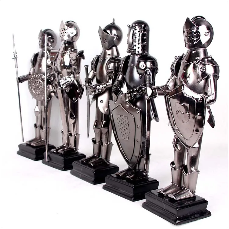 

27cm Height Metal Ancient Greek/Roman Warrior Armor Model Creative Home Decration Western Style Aircraft Gift