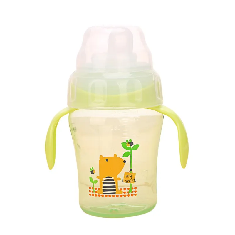 Jual 1 PC 240 Ml Bayi Anak anak Lucu Cangkir Balita Bayi Kartun Deer Anak Belajar Minum Jerami Botol dengan Pegangan Baru Lahir sippy Cup