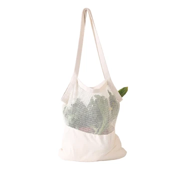 

Portable Cotton Net Shopping Tote Reusable String Bag Organizer Beach Toy Storage cotton mesh bag for Grocery Shopping bags