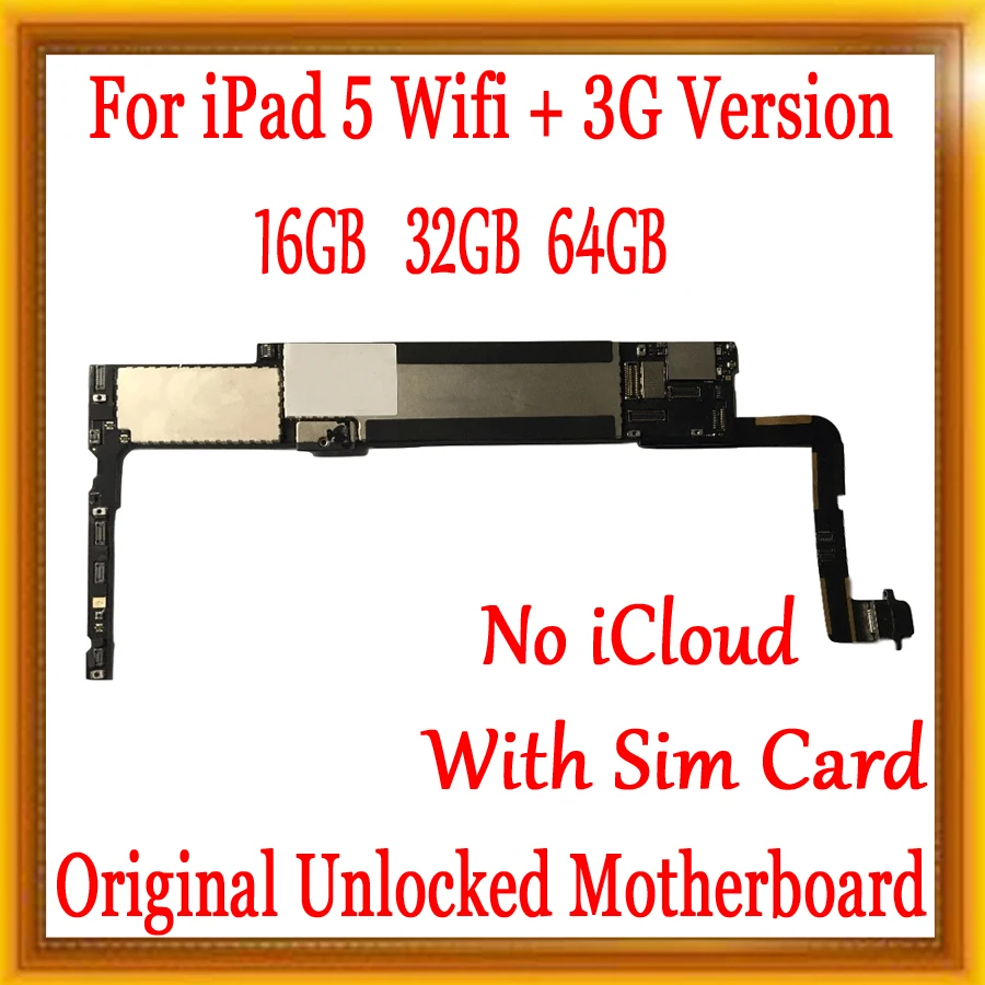 Оригинальная разблокированная материнская плата для ipad 5 Wifi+ 3g версия с sim-картой, Wifi+ 3g версия для ipad 5 материнская плата с бесплатным iCloud