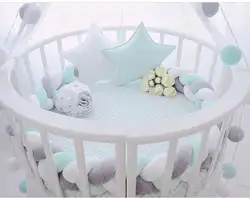 Минимализм маленьких накладка на перила кроватки узел дизайн новорожденных бортики в детскую кровать защиты бампер в кроватку pillowBedding