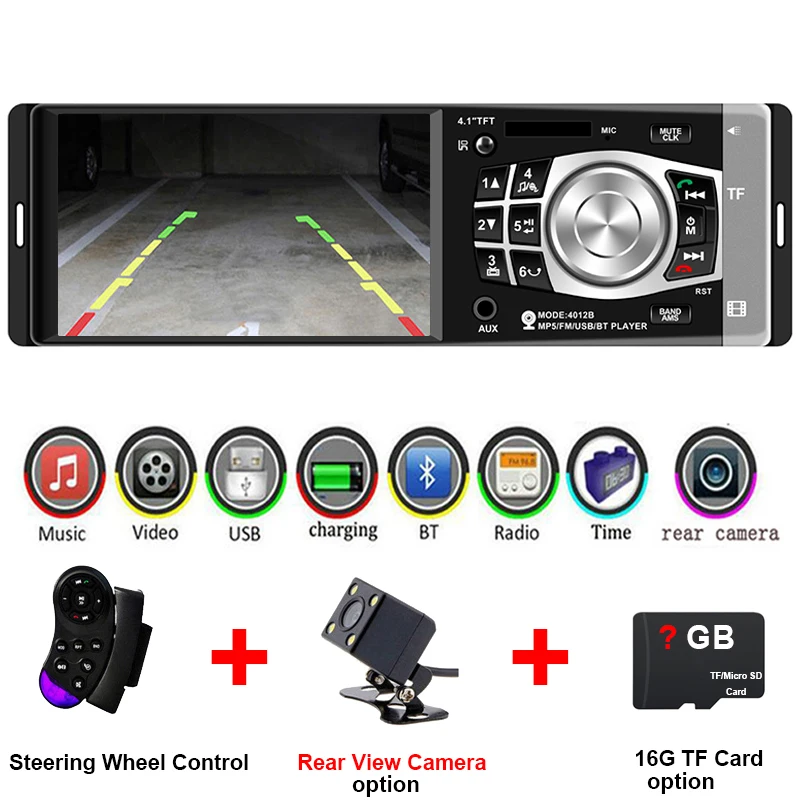 1Din Central Multimidia Multimedia Auto One 1 Din 4.1'' HD 1080P Screen Bluetooth Radio MP3 MP5 Music Video Player Car Autoradio