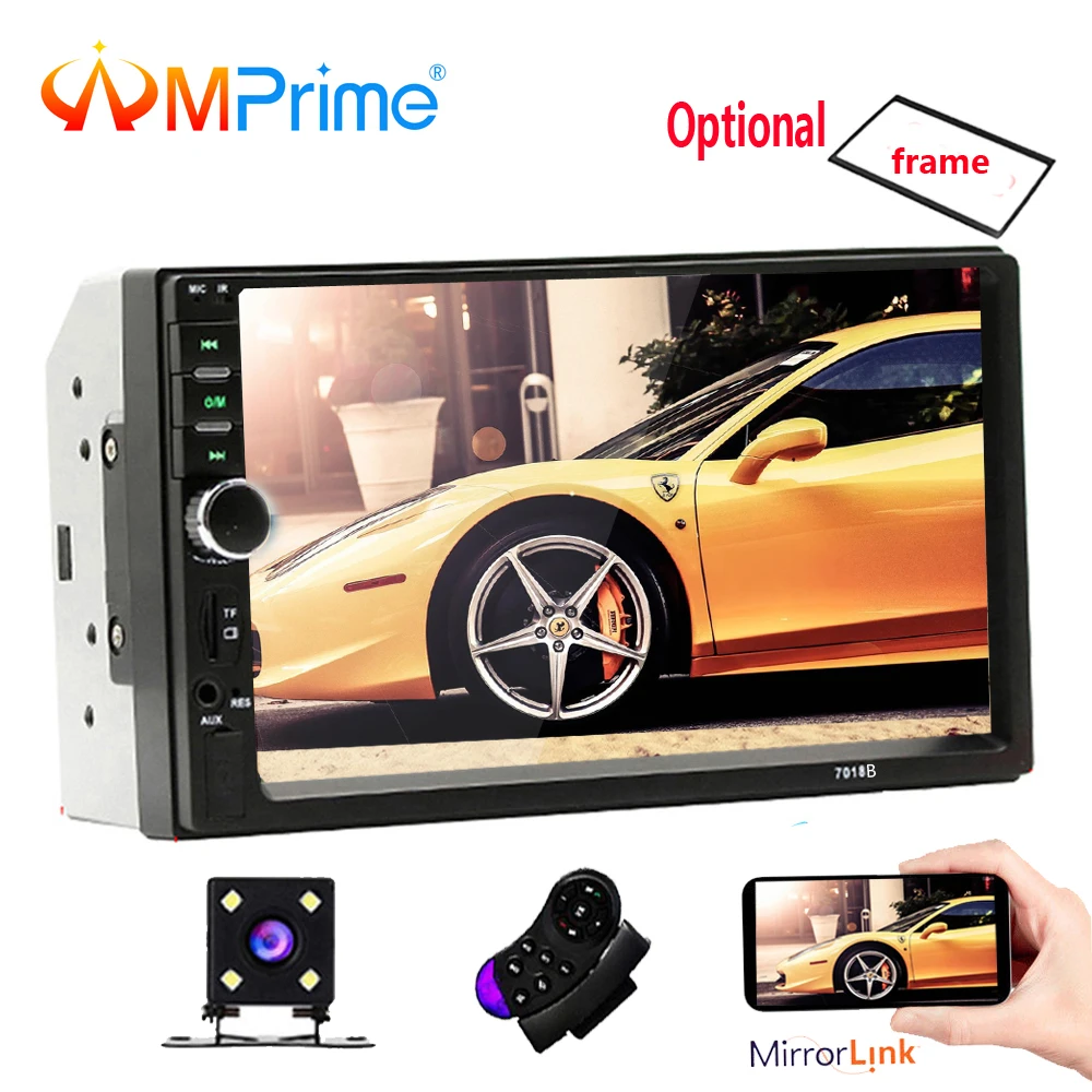 

AMPrime Autoradio 2din 7" Car Multimidio Player Bluetooth Mirrorlink 2din Car audio Aux/TF/USB/FM RearView Camera MP4 MP5 Player