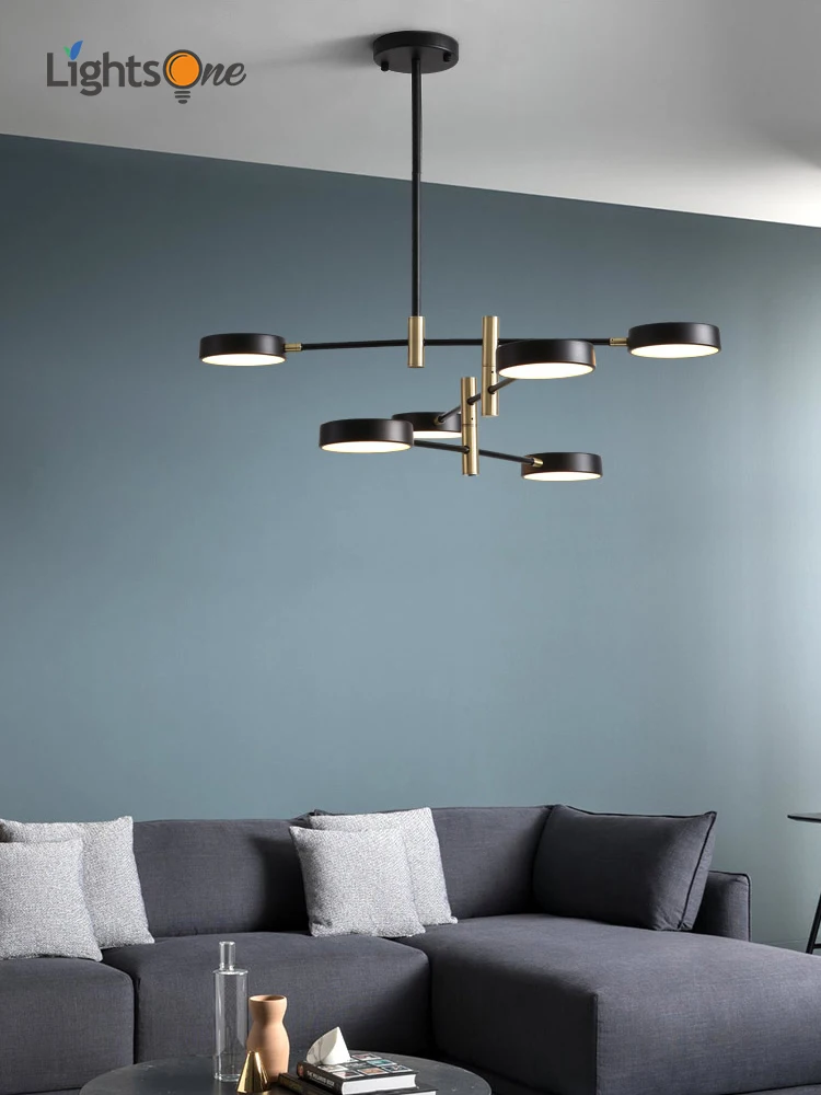 Простой индивидуальный Креативный дизайн светодиодный подвесной светильник скандинавский домашний кованый набор для зала вращающаяся форма подвесной светильник