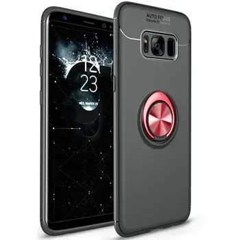 

30pcs/lot For Galaxy Note 8 Anti-shock Frosted Rotary Buckle Ring Invisible Stand TPU Case For Samsung Galaxy S9 S9 Plus S8 Plus