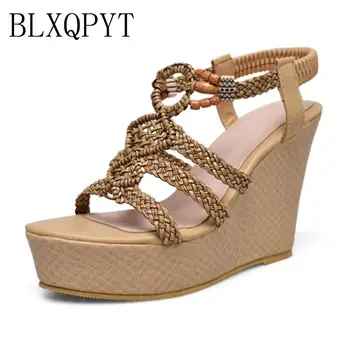 

BLXQPYT Summer Fashion Limited New Gladiator Sandals Women Tenis Feminino Sandals Ladies High Heel 11cm Women Pumps Shoes 1619