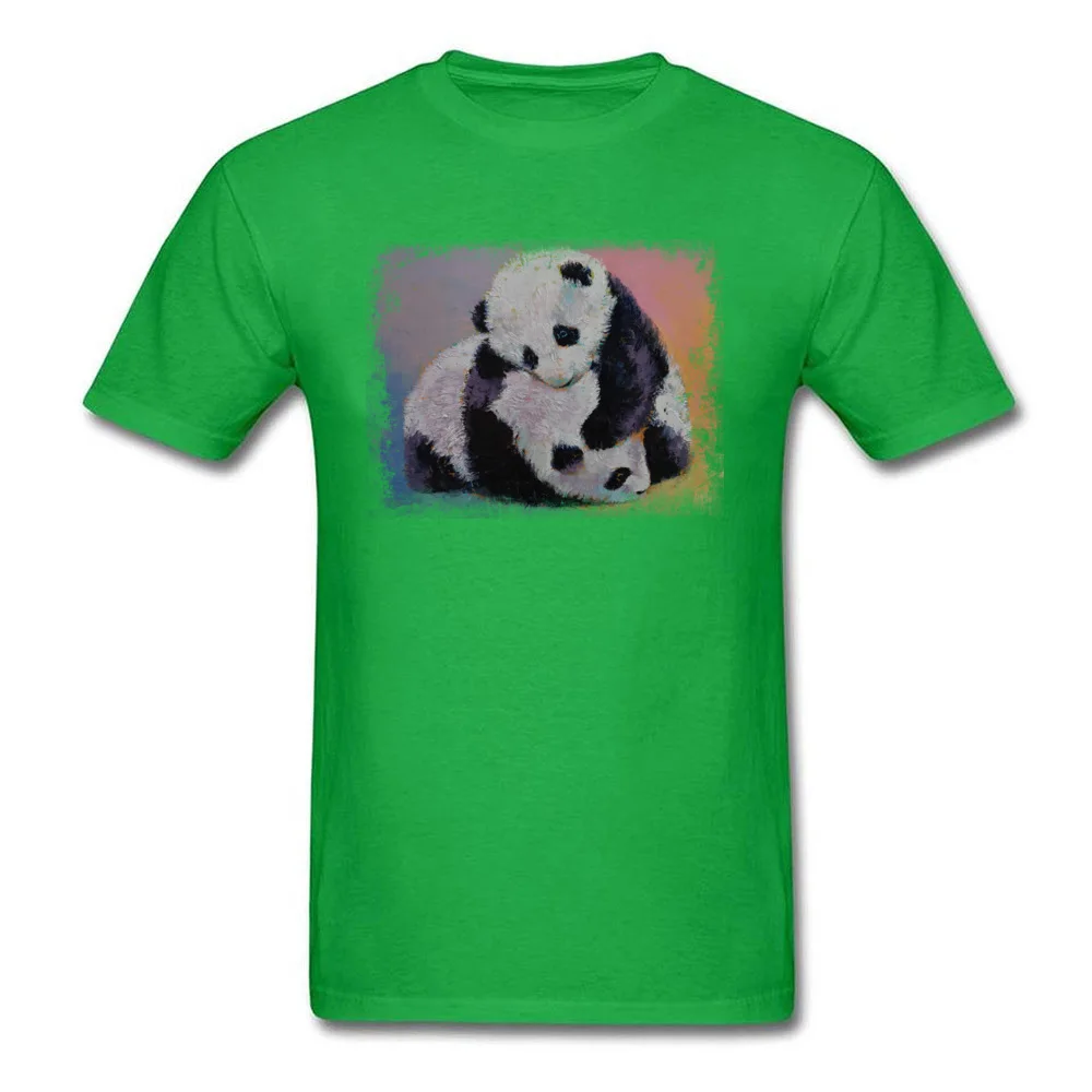 BABY PANDA RUMBLE Casual Summer Fall Pure Cotton Crew Neck Men Tops Shirt Geek Tees Company Short Sleeve T Shirt BABY PANDA RUMBLE green