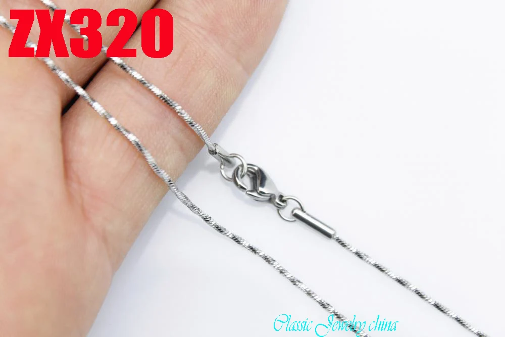 18 дюймов ожерелье из нержавеющей стали 1 мм искаженная квадратная змея женские модные цепи 20 шт ZX320