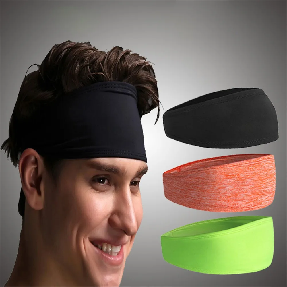 

Men Sweatband Sports Headband Stretch Elastic Yoga Running Headwrap Fitness Sports safety 0815