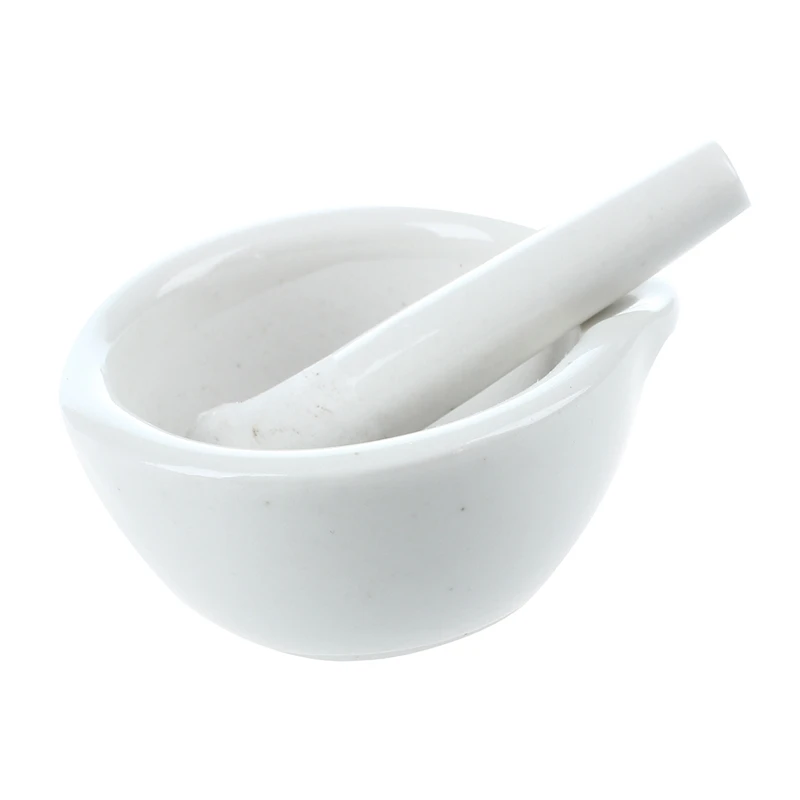color blanco OHlive Juego de mortero y cuenco de porcelana de 6 ml 