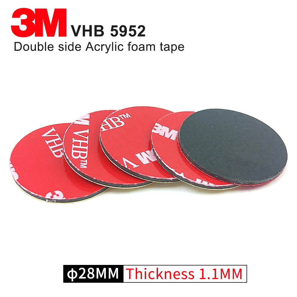 

20Pcs/Lot 3M 5952 VHB Tape acrylic adhesive glue,Foam Adhesive 3M Acrylic Foam Tape 28mm Round 5952, Dark Gray thickness 1.1mm