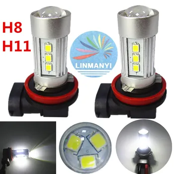 

2PCS * Fog lights 12V H8/H11 Samsung 2835 15smd 15LED highlight the front fog lamp rear fog light Day running lights with lens