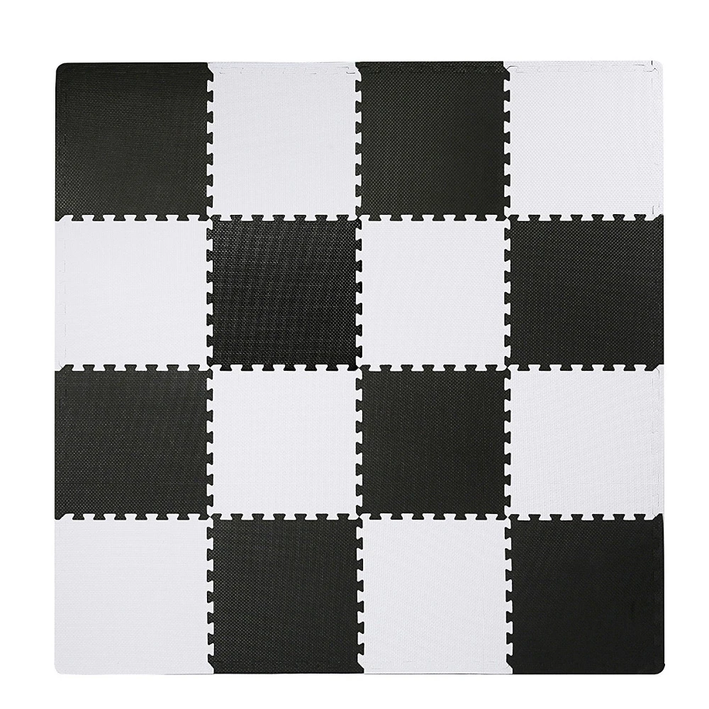 black and white foam play mat