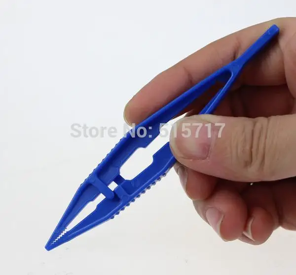Gdstime 20 Pcs Small Blue Plastic Tweezer 10.7cm / 4.25 inches Tool Pick Thing School Medical