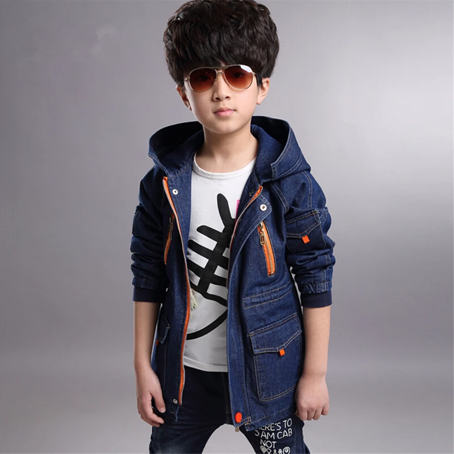 

Autumn 2018 new boys denim jacket spring and autumn baby clothes and long sections coat big boy child coat tide