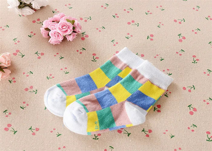 3 пар/лот, специальное предложение, новинка года, весенне-осенние детские носки цветные носки для малышей модели в клетку, A-cll-015-3 - Цвет: color 5