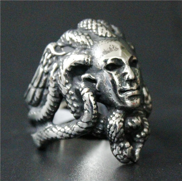 Крутое 316L ювелирное изделие из нержавеющей стали байкерское кольцо с демоном женское мужское серебряное старое модное кольцо Hydra