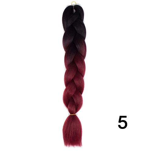 Шелковистые пряди Омбре Джамбо синтетические плетеные волосы крючком блонд наращивание волос Джамбо косы прически - Цвет: #4