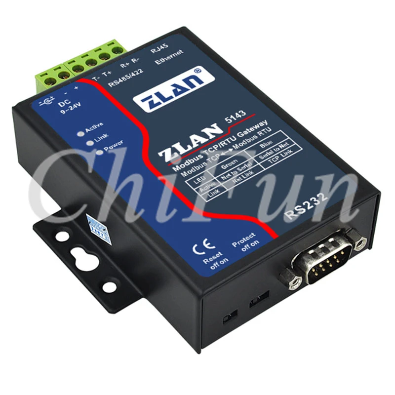 ZLAN5143 RS232 RS485 RS422 в Ethernet RJ45 конвертер Modbus RTU TCP шлюз скорость передачи данных