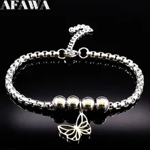 Бабочка браслет из нержавеющей стали для женщин ювелирные изделия серебряного цвета очаровывательный браслет ювелирные изделия acero inoxidable joyeria B17892