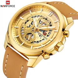 NAVIFORCE для мужчин модные спортивные кварцевые 24 часа часы для мужчин s часы лучший бренд класса люкс водостойкие золотые наручные часы Relogio