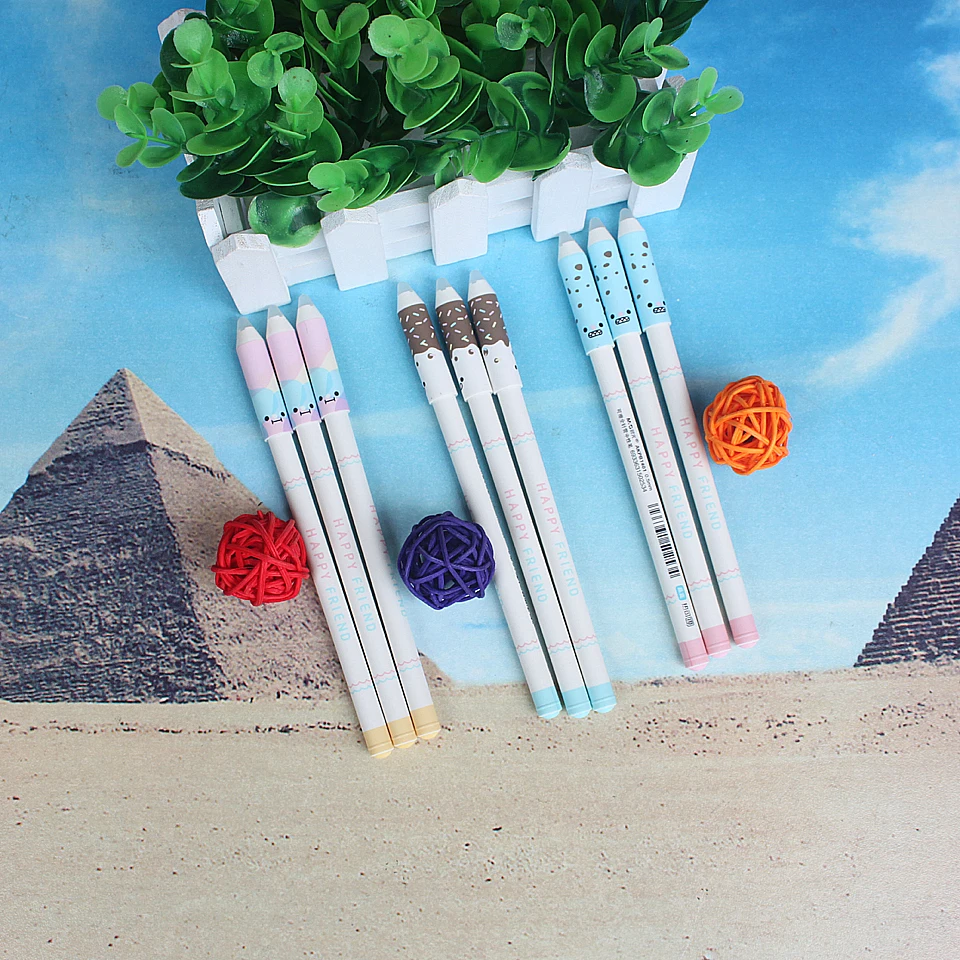 3Pcs/Set Flower Gel Ink erasable pen,three color choice 0.5mm learning essential ,Stationery