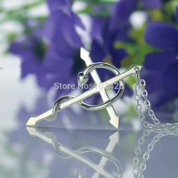 

AILIN Snake Cross Necklace White Gold Color Plated Religious Cross Necklace Life is Immortal Snake Jewelry