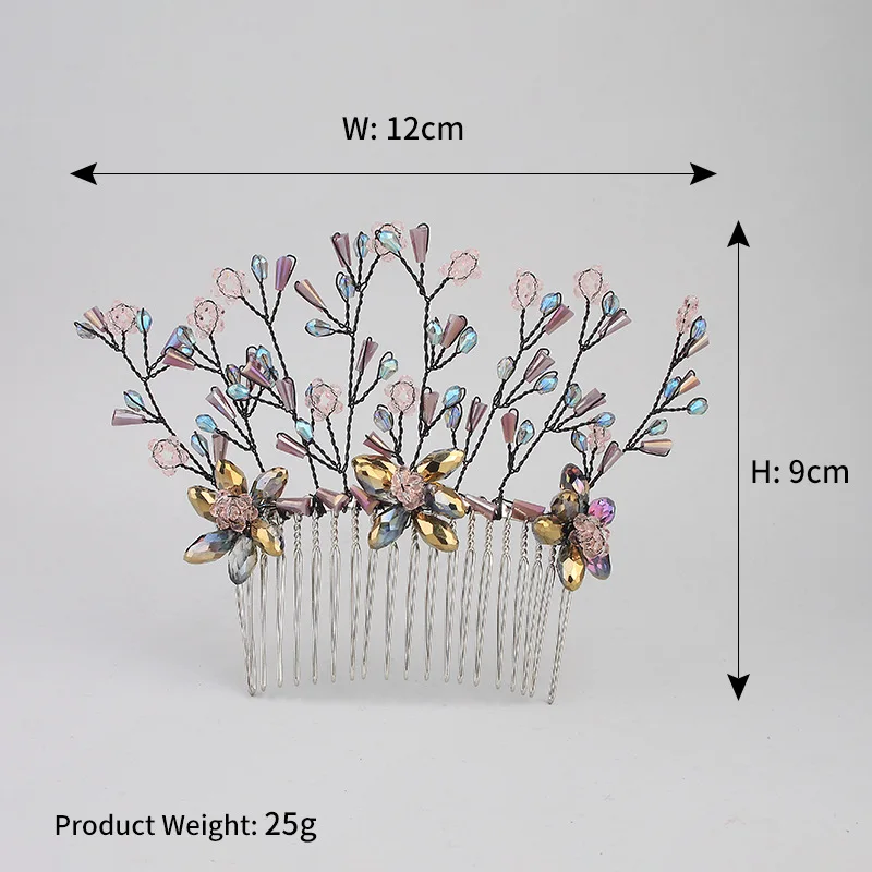 Colorful Crystal Hair Comb (3)