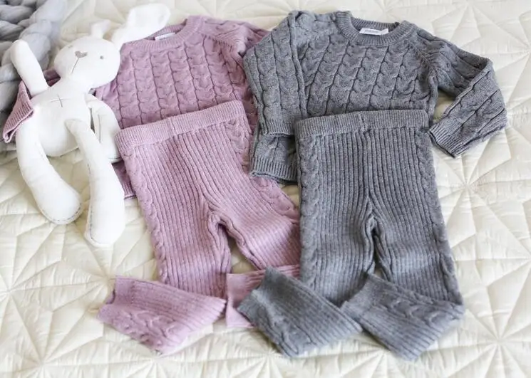 2019-Wholesale-New-Baby-Girls-Boys-Knitted-Set-Sweater-Long-Pants-Babys-Suits-0-3t-PC764 (2)