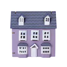 SPMART деревянный маленький домик игровой домик для 1/12 кукольный домик Миниатюрный-мечты фиолетовый