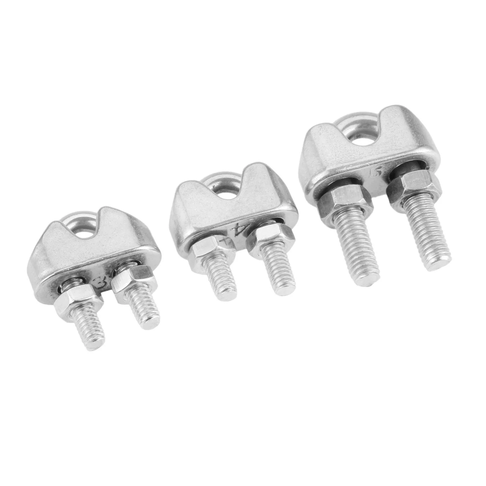 

DRELD 1Pc 316 Stainless Steel Saddle Clamp Cable Clip For Wire Rope M3/M4/M5 DIN741